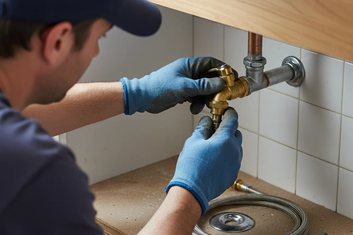 Shutoff valve and fitting work during Emergency Plumbing in South Plymouth